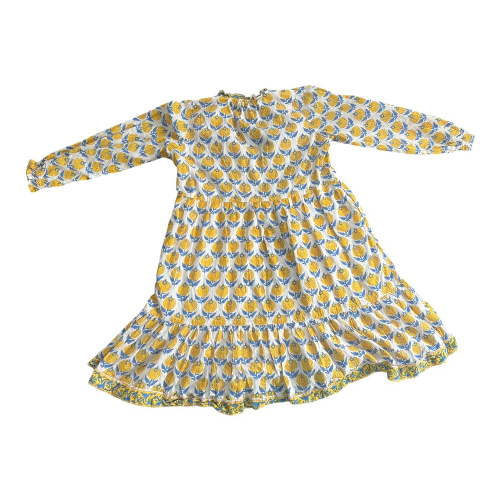 Madison Mathews Ginger Folly Mini Dress Floral Print Blue Yellow Sundress XS - Picture 9 of 9